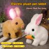 Интерактивная плюшевая игрушка кролик для детей, электрическая прыгающая кукла кролик с подергивающимися ушками, реалистичная игрушка кролика ручной работы со звуком и светом