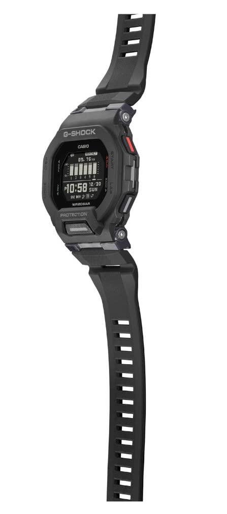 Casio Цифровые кварцевые часы с пластиковым ремешком Мужские GBD-200-1ER, Черный/Белый, 49, GBD-200-1ER-AMZUK.