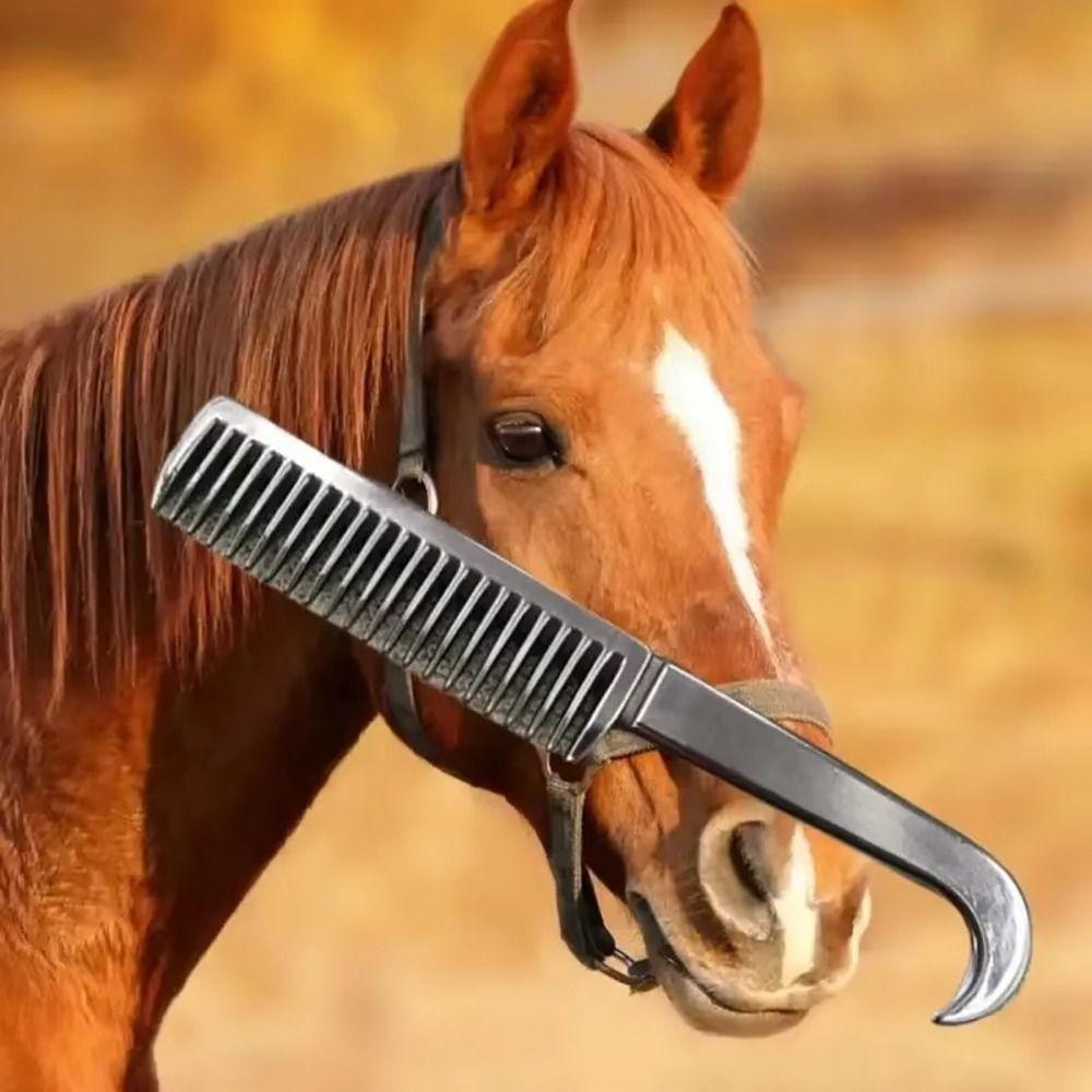 1Pcs Thickened Tooth Horse Grooming Brush Aluminum Alloy Bristle Riding Brush  Horse Cleaning Tool