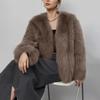 Женское модное теплое пальто с длинным рукавом однотонное меховое