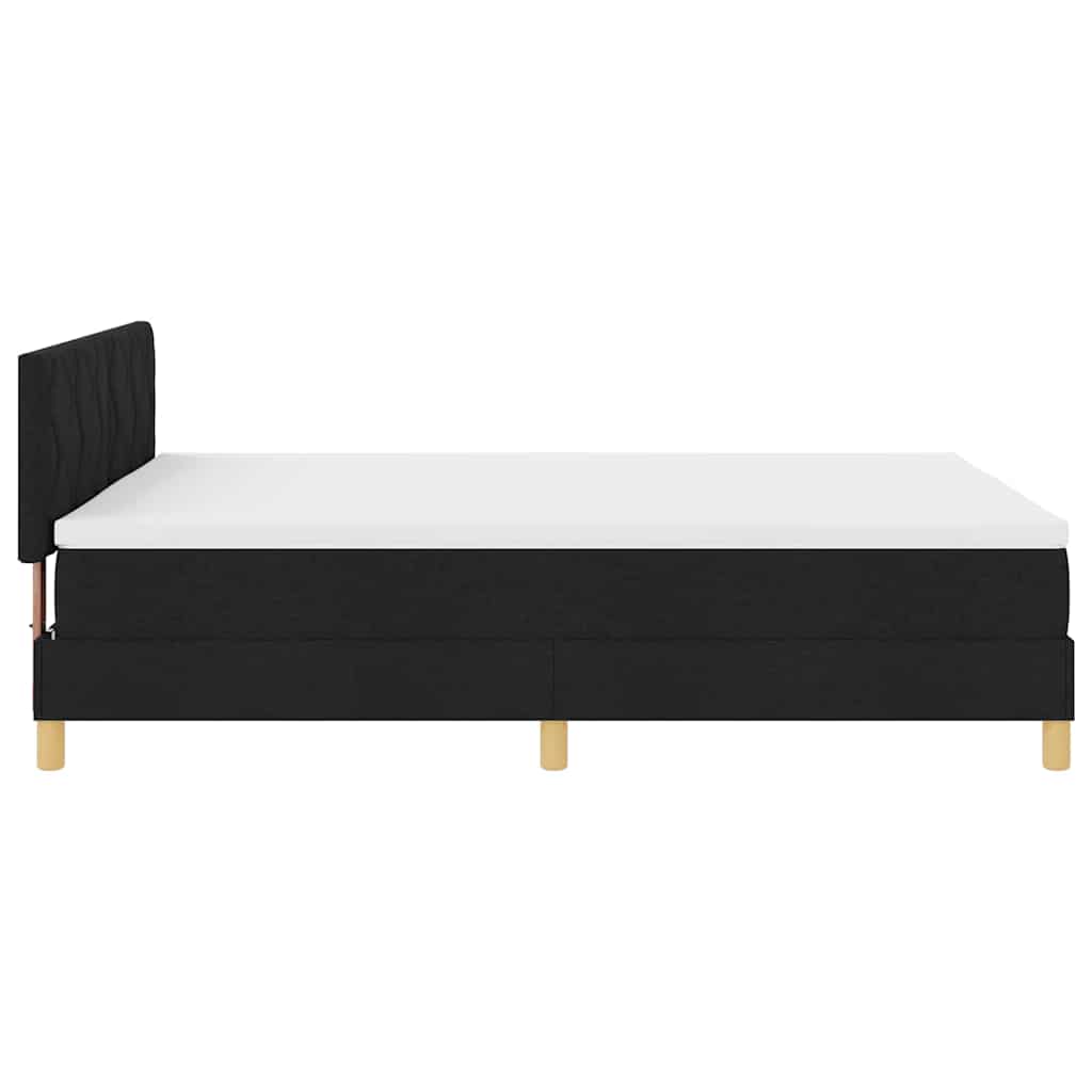 Box Spring Bed with Pillow Black 140 x 200 cm Fabric