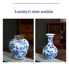Elegant Blue and White Porcelain Vase: Retro Ceramic Ornament for Living Room Flower Arrangements