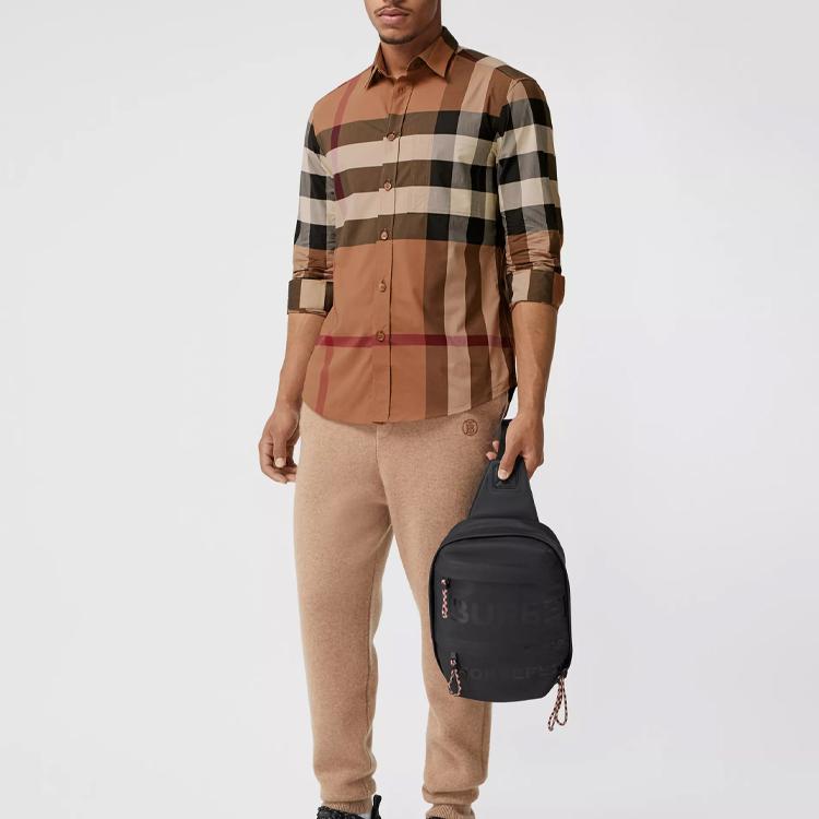 Burberry Check Stretch Poplin Long Sleeve Shirt 80376401