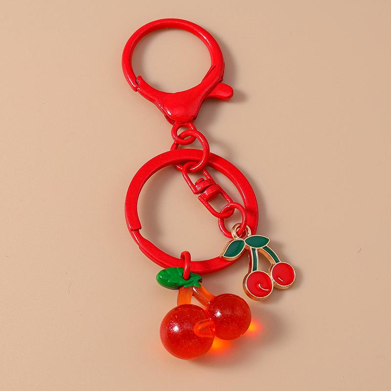 Cute Resin Simulation Fruit Keychain Grape Orange Key Ring Women Girls Handbag Pendants DIY Handmade Jewelry Gift