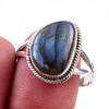 Natural Labradorite Gemstone 925 Solid Sterling Silver Jewelry Ring Size 10 Q4l39