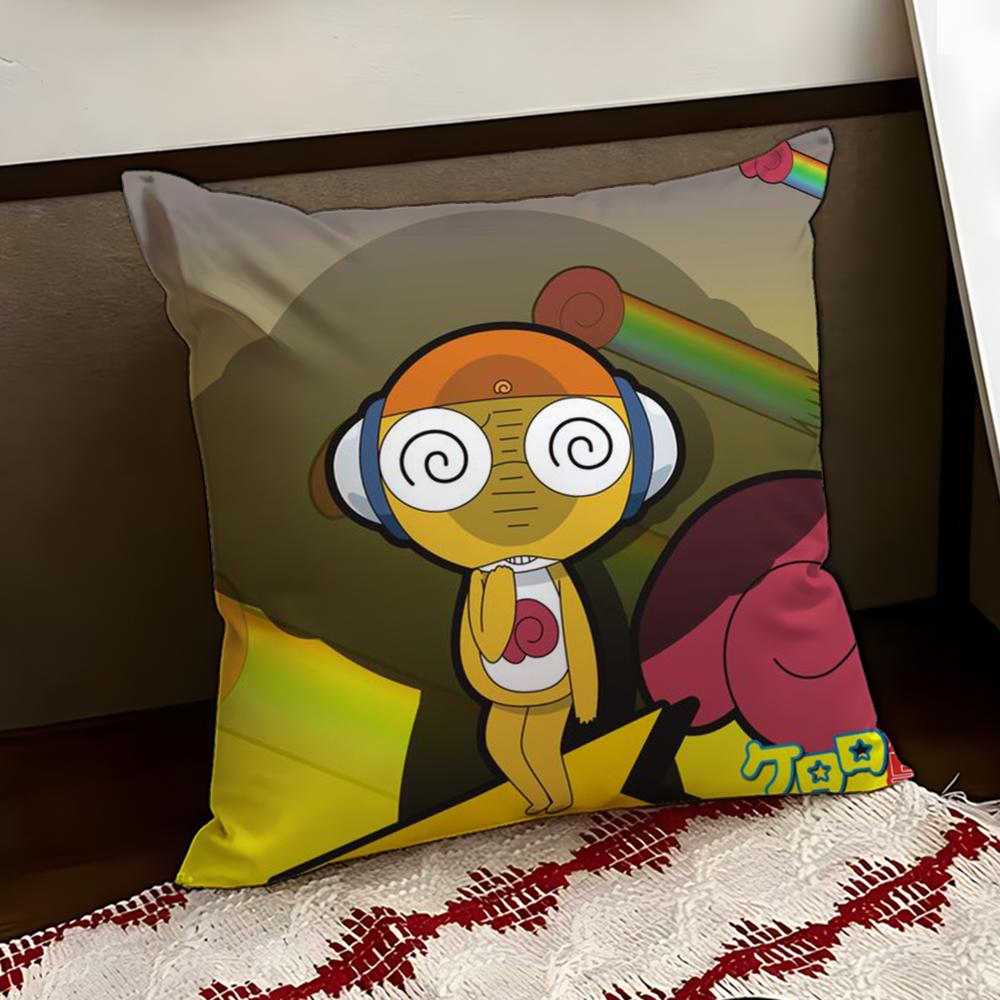 KKeroro GGunsou Frog Cushion Cover Reversible Soft Durable Pillow Cover Home Car MultiScene Use for Daily Comfort