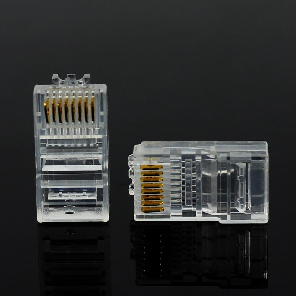 20/50/100 ШТ. Разъемы RJ45 Ethernet Кабели Модульные Штекеры Сетевые RJ-45 Lan Кристаллические Коннекторы Cat5 Cat5e Позолоченные Сетевые Кабели