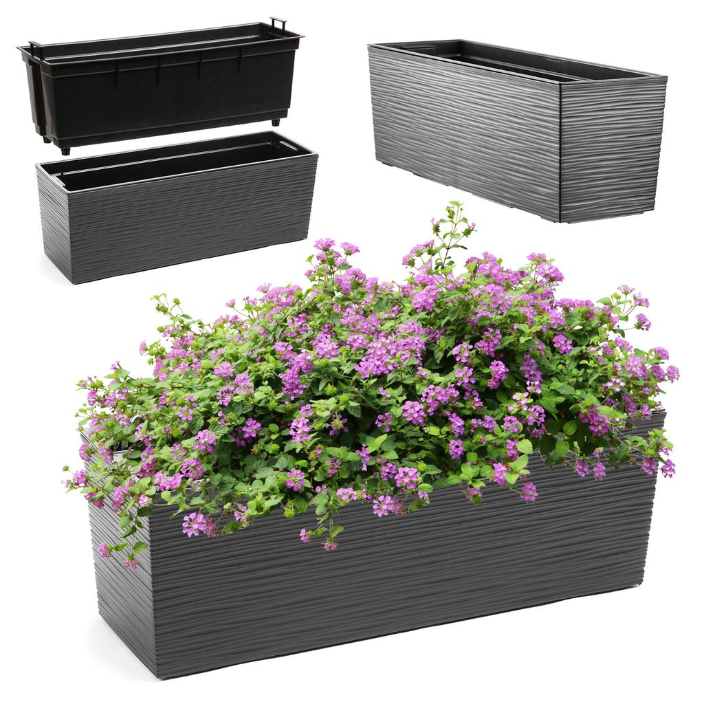 KADAX Doniczka Skrzynka Balkonowa + Wkład 19x56cm 