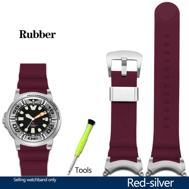 Новый резиновый ремешок для часов Citizen BJ8050 BJ8050-08E, нержавеющая сталь, ушки, маленький/маленький монстр, модифицированный силиконовый ремешок для часов