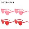 Heart-Shaped Rimless GlassesTransparent Candy ColorPlastic Frame FashionEyewear for Men WomenParty Gift UV Protection Sunglasses