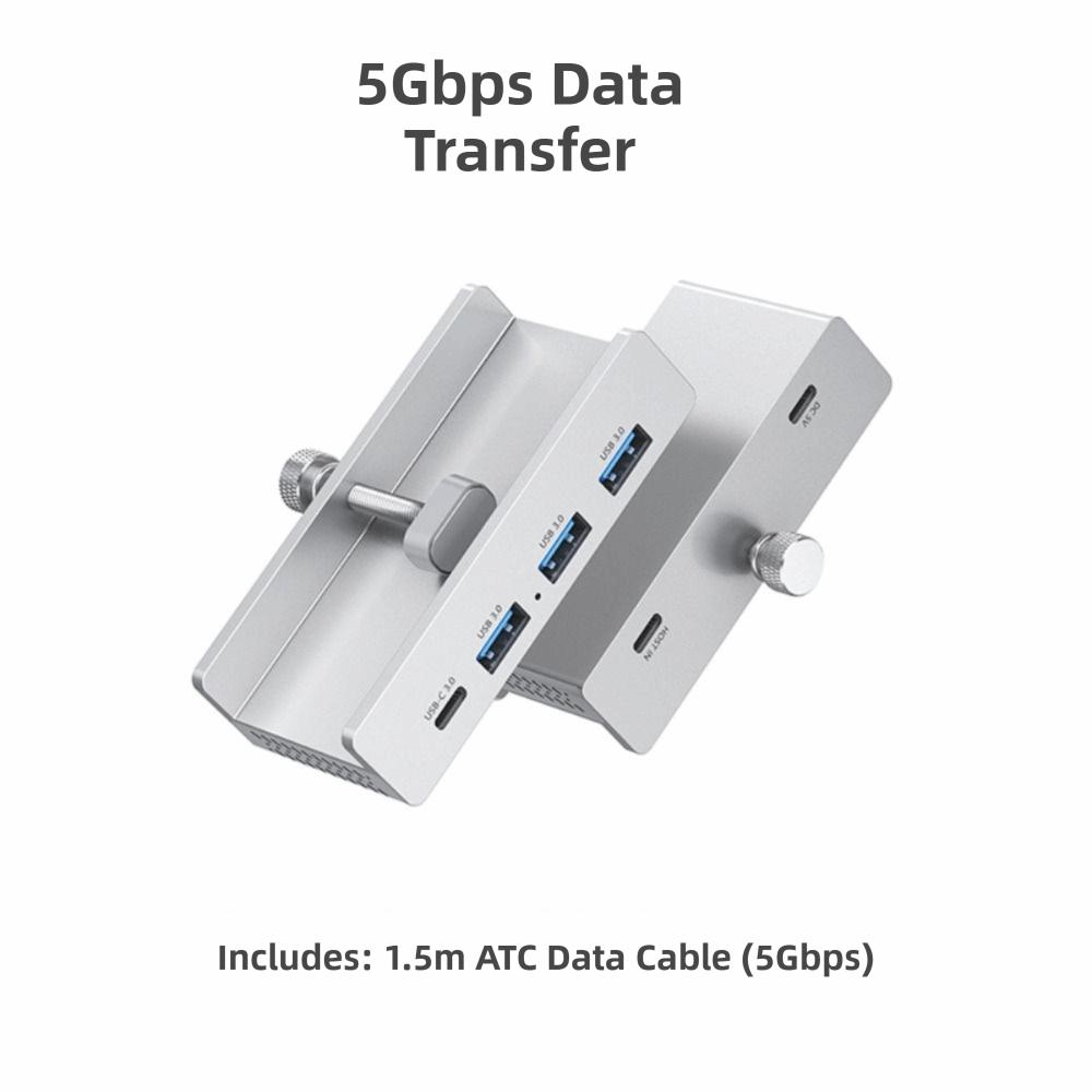 USB-хаб 5 Гбит/с с зажимом, питание, высокоскоростной хаб, сверхскоростной док-станция расширения, расширение для компьютера