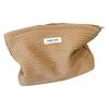 Woven Fabric Makeup Bag for Women Solid Color Toiletry Storage Bag Elegant Beauty Case  Travel