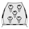 2133.6 x 2133.6mm Football Trainer Throwing Net, Training Throwing Target Practice Net with 5 Target Pockets, Knotless Net Includes Straps and