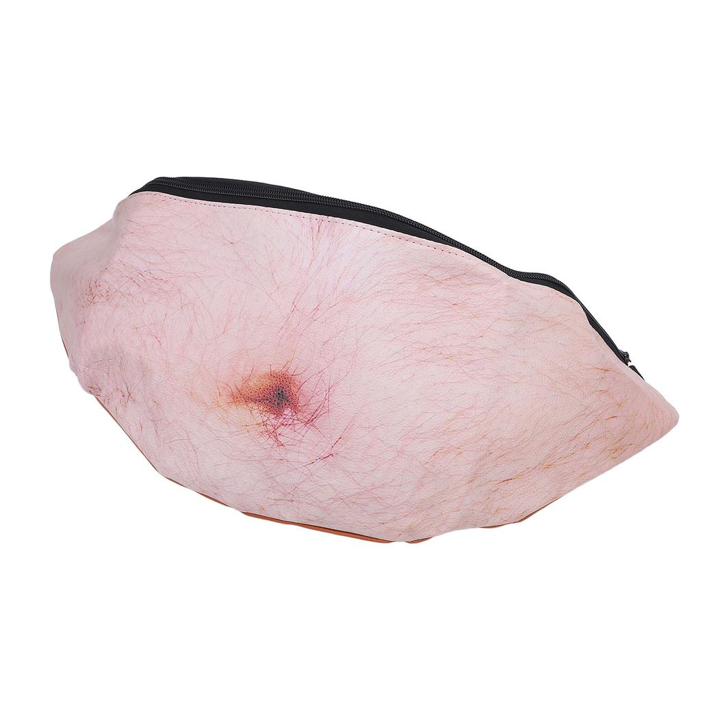 3D Dad Beer Belly Fanny Pack Large Capacity Realistic Zipper PU Dad Waist Pocket Funny Bag