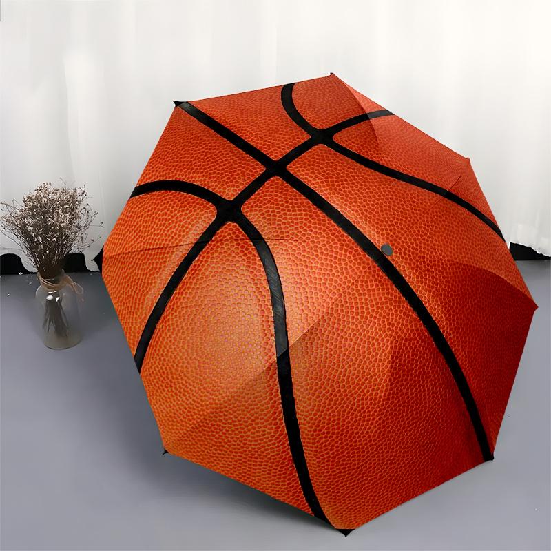 Basketball, Sports themed Eight rib Automatic Folding umbrella Is Suitable for Both Men and Women, Making It A Perfect Christmas and Valenti