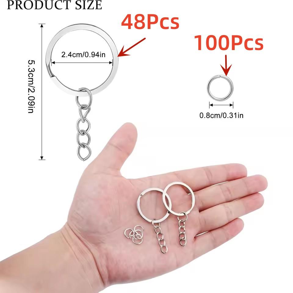 20/48cs/Lot Keychain Open Jump Rings Jewelry Making Accessories Kits for DIY Key Chain Key Ring Pendants