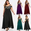 Summer Women Plus Size Floral Lace Maxi Gamis Long Dress Fashion Party Evening Clothing