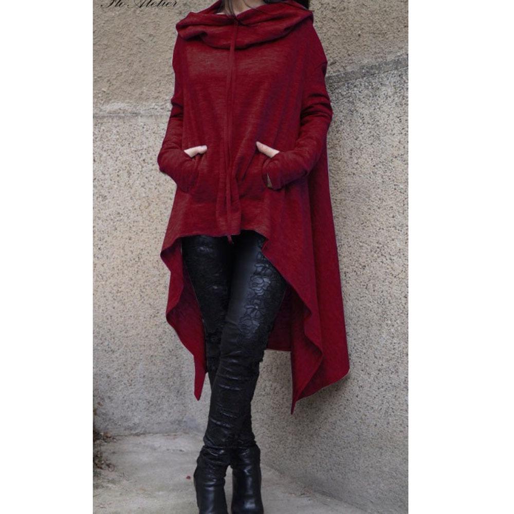 Женская однотонная удлиненная толстовка с капюшоном - 10 цветов, 8 размеров в наличии.