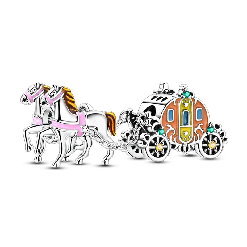 copper Colorful Charm Bead Charms Bead Sparkling Inlaid Zirconium Pendants Compatible With Authentic Accessories Bracelets Jewellery Gift