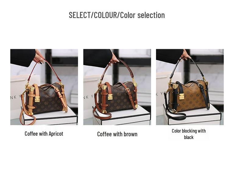 European & American Retro Monogram Crossbody Pillow Bag - Versatile Handbag for Women