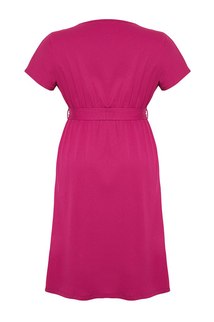 Женская модная деловая мини-юбка с короткими рукавами и мятным поясом, мини-тканое платье с воланами