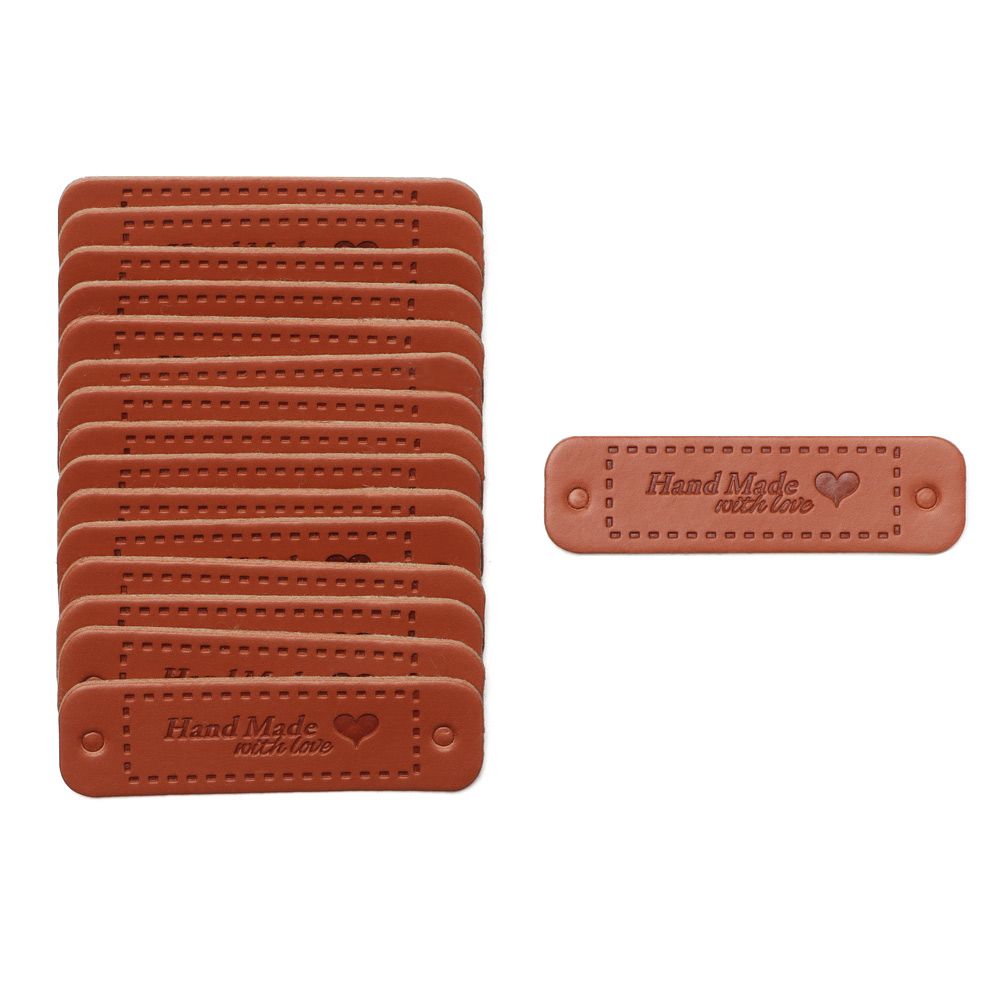 Декор для одежды Шляпа Сумка Бирки с бронзовым тиснением Ручная работа Сделано с любовью Этикетка для одежды Кожаные бирки ручной работы