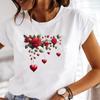 (Asian Size) T Shirt Female Women Tee Top Clothing Casual Flower Trend Lovely 90s Fashion Short Sleeve Print Lady Graphic T-shirts