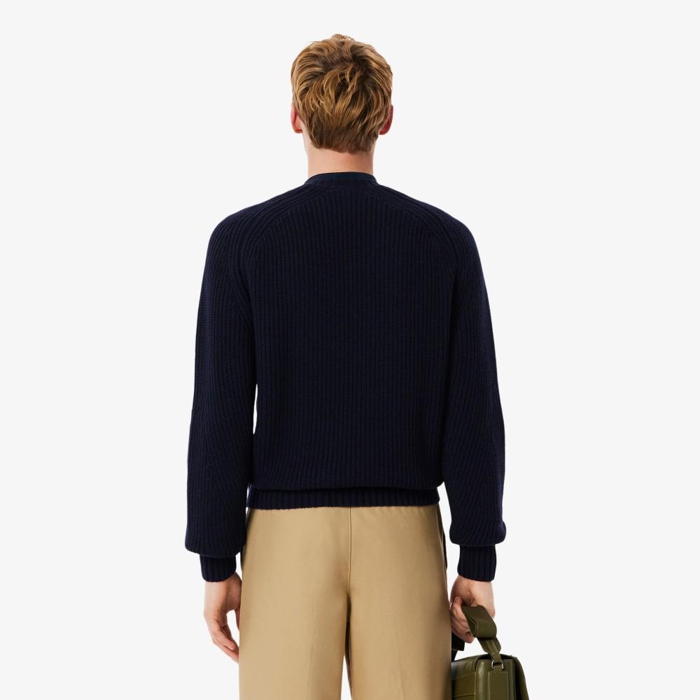 [Lacoste] Men's Ribbed Crew Neck Sweater AH3142-55N166