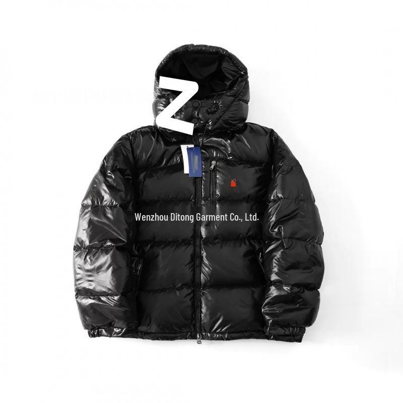 RL Военная лошадь Вышитая ветрозащитная водоотталкивающая пуховая куртка с капюшоном для мужчин и женщин