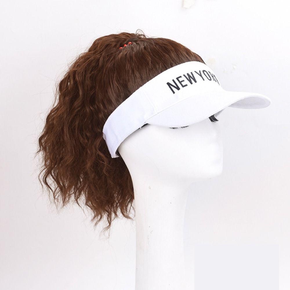 Носите Натуральные Накладные Волосы Гольф Кепка Хвост Пони Искусственные Волосы Шляпа Тень Бейсболка Парик Короткий Волнистый Хвост Пони