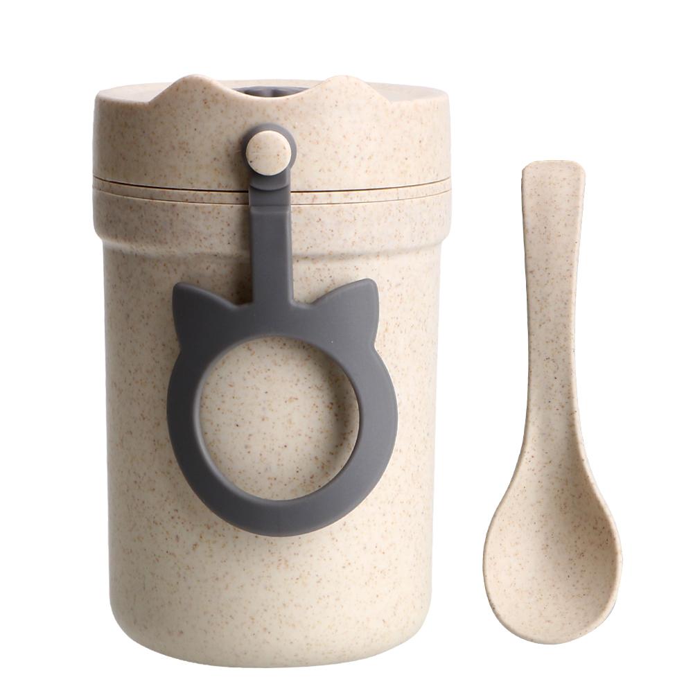 Коробка для супа из пшеничной соломы, герметичная коробка для завтрака, 330 мл, коробка для приготовления еды, коробка для бенто, экологически чистый портативный детский ланч-бокс, герметичный