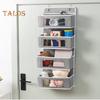 Fabric Hanging Closet Organizer Durable Multi-Layer Storage Bag with Transparent Window Wardrobe Hanging