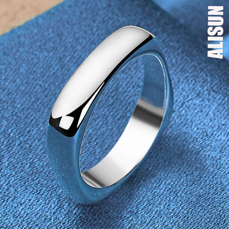 Квадратное круглое кольцо из стерлингового серебра 925 пробы, модные свадебные украшения