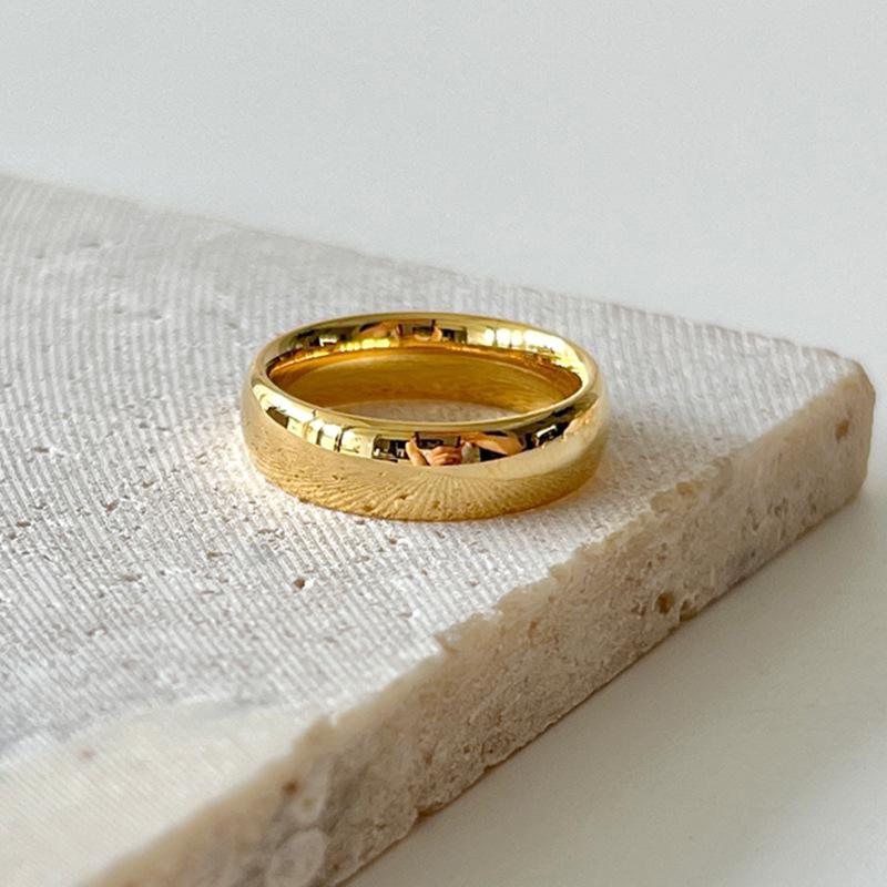 Модное широкое гладкое кольцо из титановой стали для пар – стильный аксессуар для указательного пальца