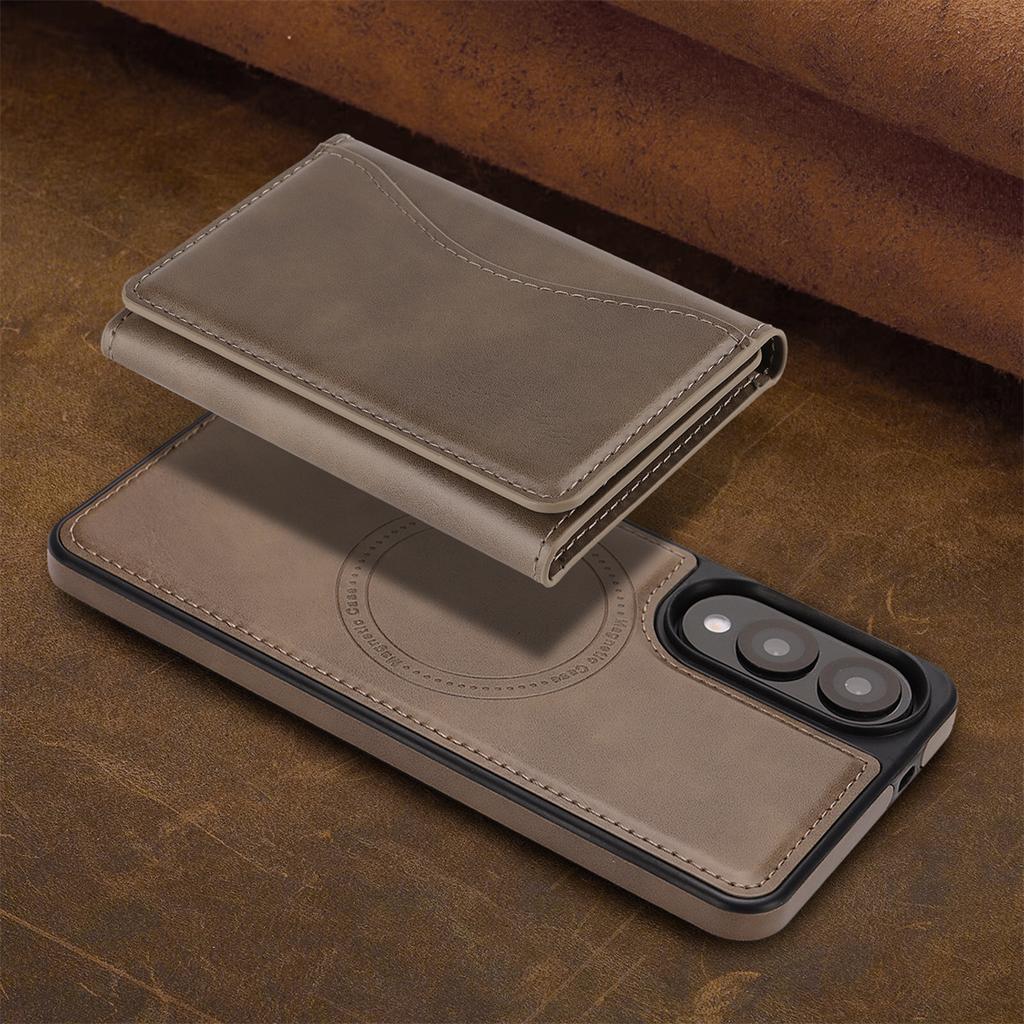 Магнитный чехол-кошелек 2-в-1 для серии Samsung S24-25, противоударный и с RFID-блокировкой, отделение для 9 карт и подставка