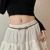 Fashion Metal Hollow Out Carved Bow Women Belts Elastic Skinny Thin Dress Belt Women Ladies Gold Sliver Decor Waist Chain Straps