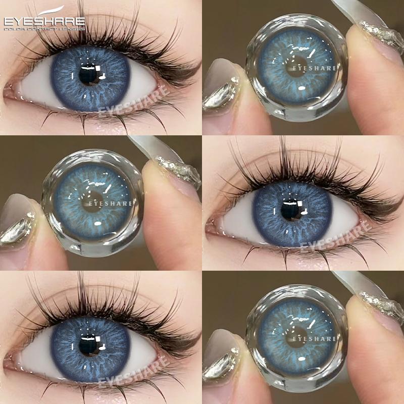 Eyeshare Ежегодные контактные линзы синего цвета - Усильте свой естественный цвет глаз с дизайном в корейском стиле