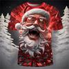 Christmas T Shirts Men 3D Santa Printed T-shirt Xmas Part Holiday Short Sleeve Men's Tops Fashion Oversize Clothes