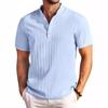Men's Solid Color Casual Stand Up Collar Short Sleeved Polo Shirt