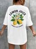 Lemon Juice Printed Retro Graphic Tees Hippie Boho Aesthetic T Shirt Cute Summer Short Sleeve Womens Tshirt Female Clothing
