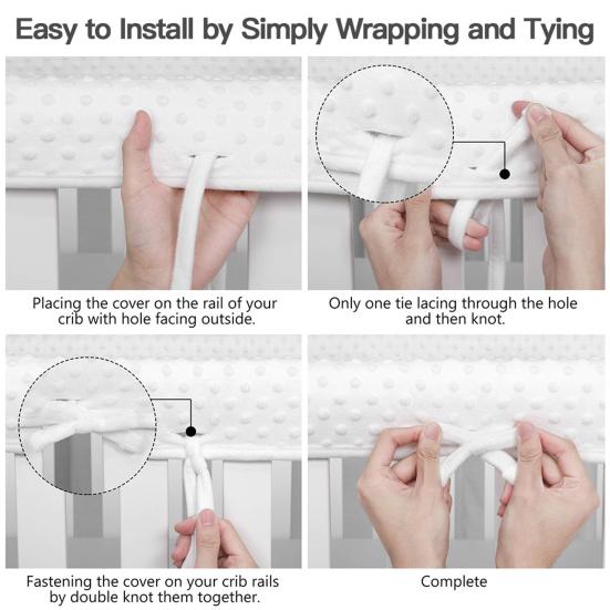 3 шт. перекладина для детской кроватки, простая установка, защитная крышка, мягкие края, бамперы для кроватки, накладки для младенцев, малышей