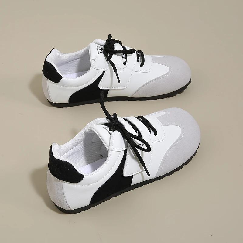 Осенняя новая модная тенденция женская повседневная обувь в студенческом стиле с широким носком мягкая удобная плоская обувь повседневная спортивная обувь для активного отдыха