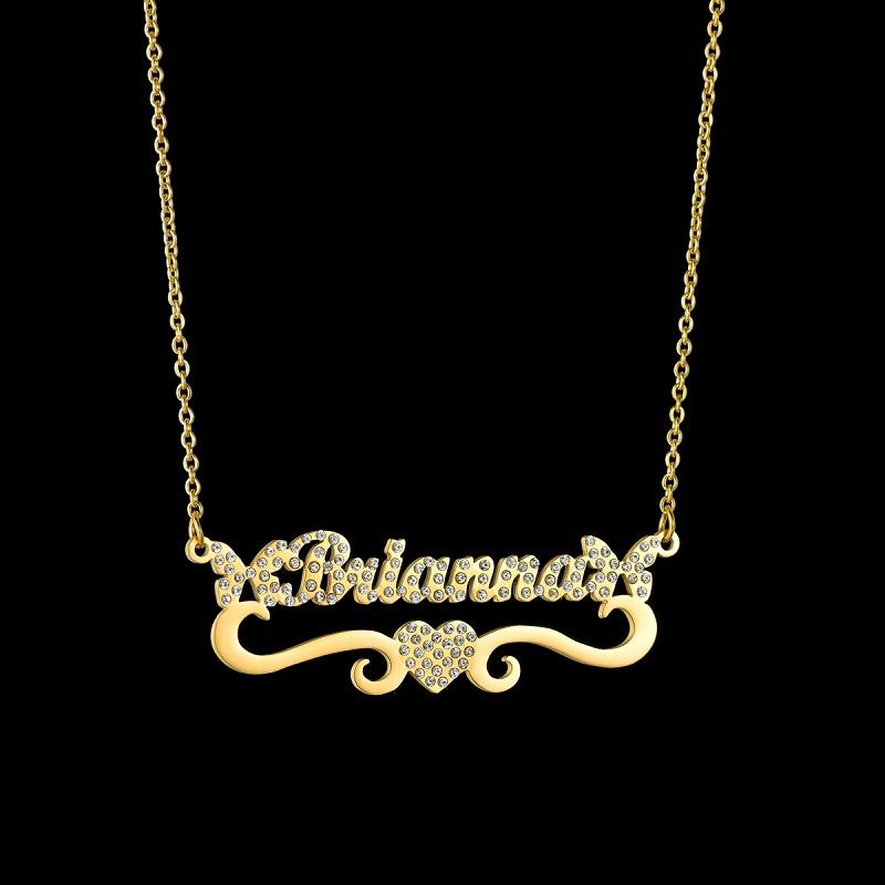 Atoztide Custom Name Necklace for Women Zircon Heart Butterfly Stainless Steel Jewelry Choker Chain Personalized Birthday Gift