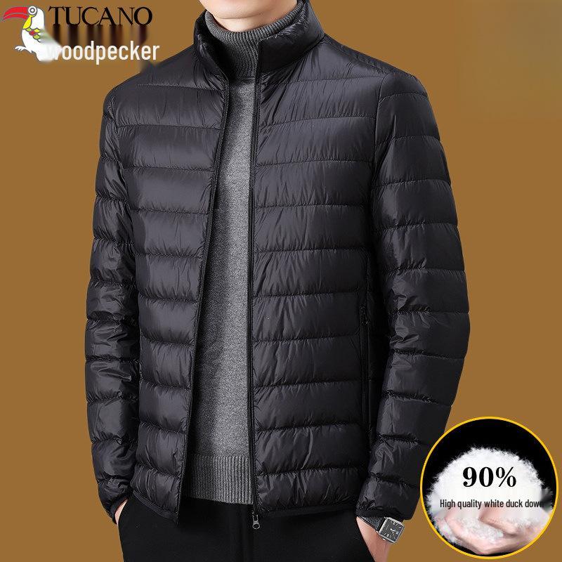 Мужская легкая пуховая куртка Woodpecker, зимняя, 2026, с воротником-стойкой, повседневная, теплая