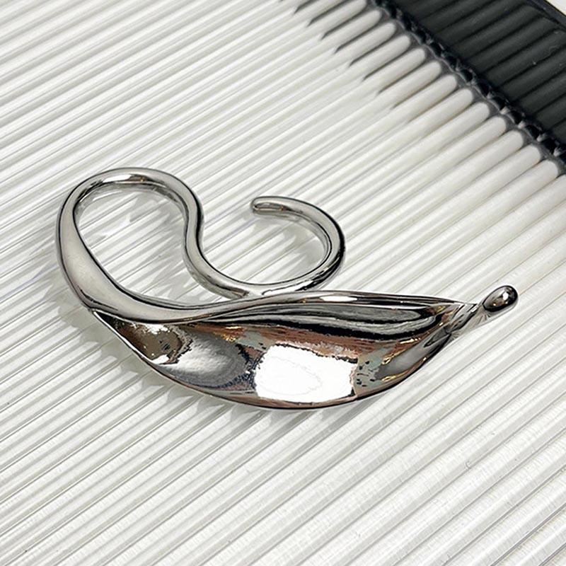 Преувеличенное нерегулярное металлическое кольцо в форме листа в стиле панк, винтажное большое открытое ювелирное изделие для женщин, роскошный дизайн, подарок на Новый год 2024 года