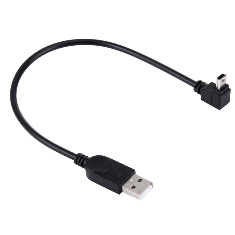 Угловой угол 90 градусов, кабель Mini USB-USB для передачи данных/зарядки, длина: 28см