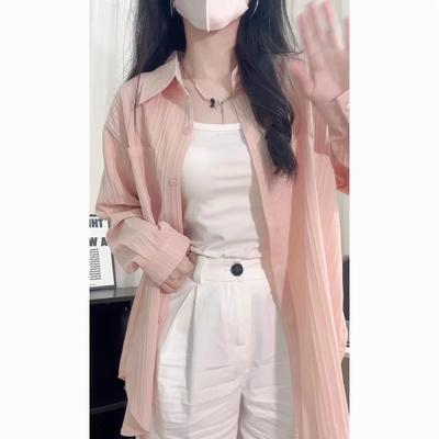 Куртка женская осенняя дизайнерская Sense Niche Тонкая льняная рубашка Кардиган Французская солнцезащитная хлопковая рубашка Топ