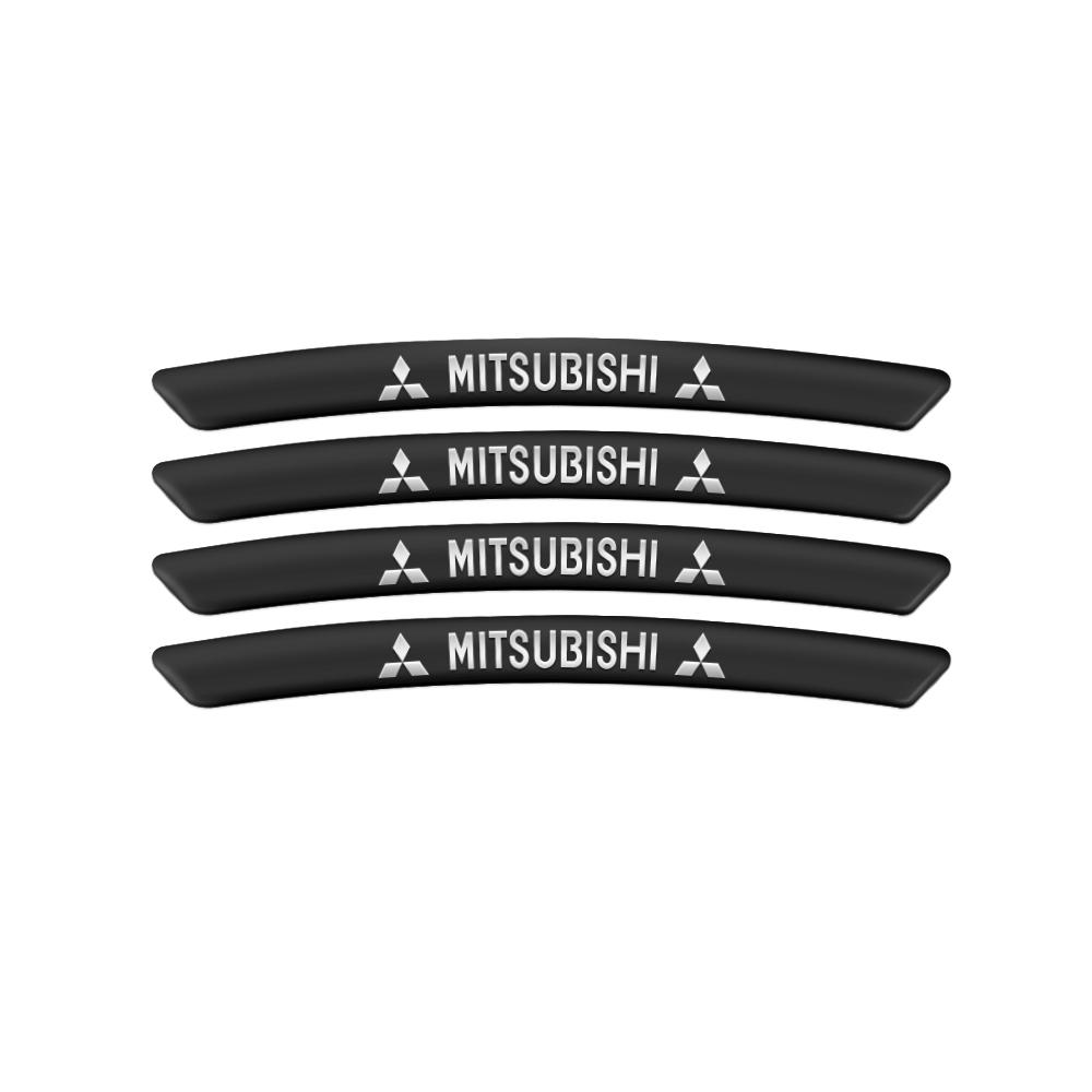4Pcs Car Aluminum Emblem Wheel hub Rim Stickers Decoration Accessories For Mitsubishi 9 Ralliart ASX L200 Colt Outlander Pajero