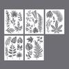 5 шт., креативные цветочные трафареты в виде листьев и бабочек для скрапбукинга, журнала, эстетического цветка, пластиковая картина, шаблон для мебели