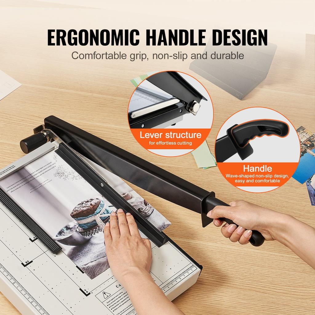 VEVOR Paper Cutter, Guillotine Trimmer, 38.1 cm Cut Length, 16 Sheets Capacity